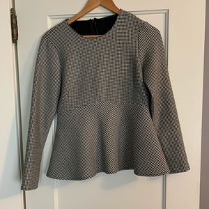 Zara houndstooth top with peplum